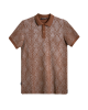 Men's Brown Pique Polo, with Antique Gate Print and Featuring Casual Society Logo