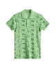 Men's Green Grass Pique Polo, with Soho 1964 all-over Paisley Print