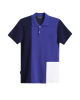 Men's Iris Blue Polo, with Navy Panel Tailoring and Casual Society Logo