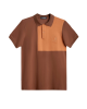 Men's Camel Polo, with Brown Contrast Panel and Casual Society Logo