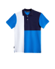 Men's Blue Polo, with White and Blue Panels and Casual Society Logo