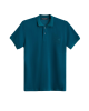 Men's Teal Polo, with Geometric Panel Tailoring and Embossed Casual Society Logo