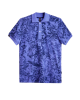 Men's Blue Polo, with Baroque Wall Paper Print and Embossed Casual Society Logo