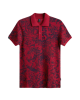 Men's Red Polo, with Baroque Wall Paper Print and Embossed Casual Society Logo