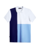 Men's Blue Polo, with White and Baby Blue Panels and Casual Society Logo