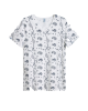 Men's White V-Neck Cotton Melange T-Shirt, with Casual Society CS Paisley Monogram Print