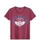 Men's Bordeaux Red Cotton Melange T-Shirt, Ditchburn & Mare Ironworks - Boleyn 1885 Print