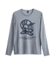 Men's Grey Cotton Melanage Henley Shirt, with Casual Society Logo in Grey Flock Print